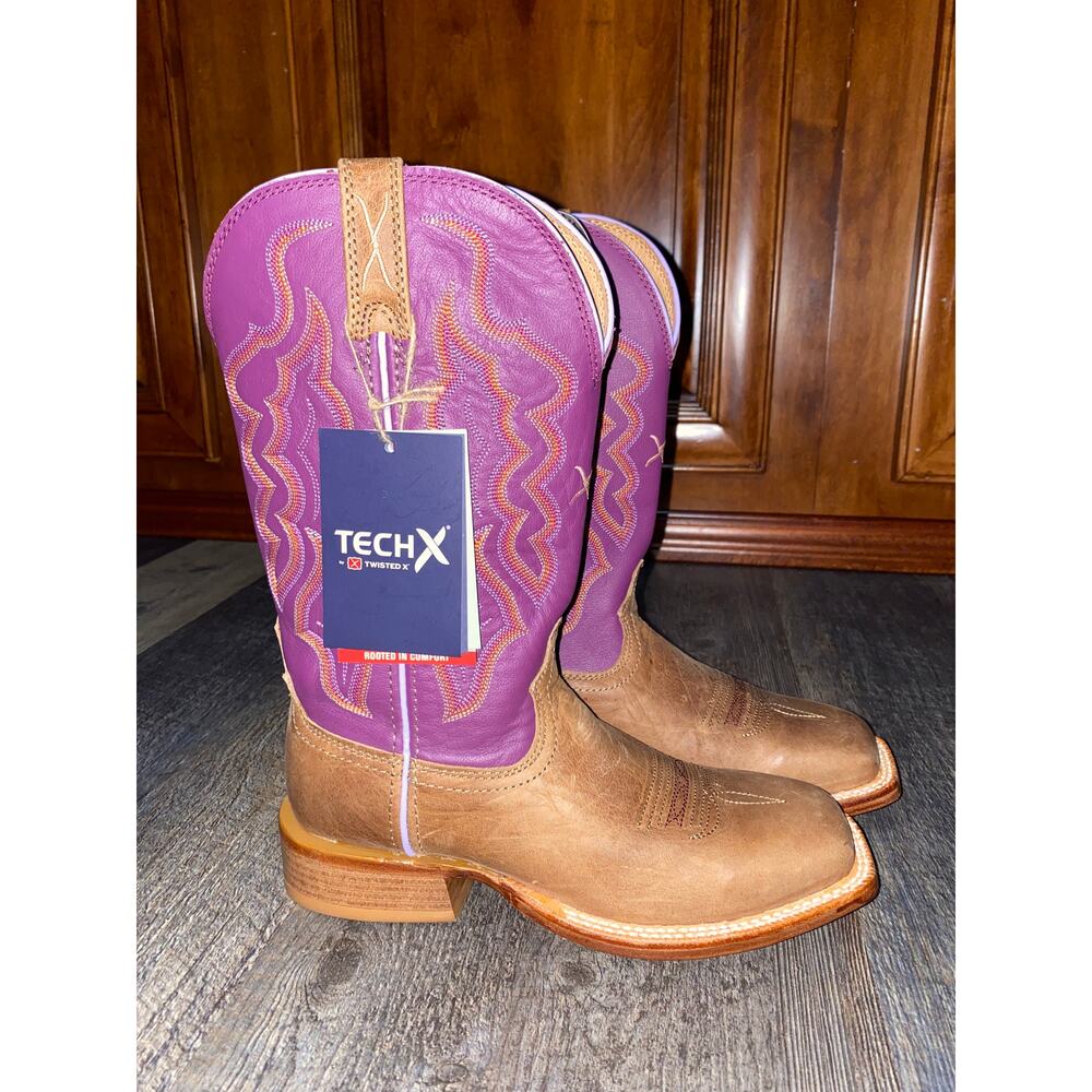 TWISTED X WOMEN'S 11" TECH X WESTERN BOOTS - BROAD SQUARE TOE SZ 5 1/2